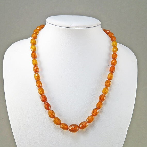 Old Amber Necklace Faceted Amber Beads Real Amber Jewelry Old