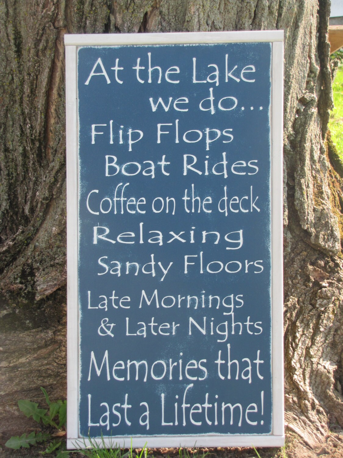 Lake Rules Wooden Sign Rustic Lake Wall Art 12x24