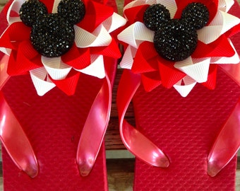 Minnie Mickey flip flops sandals children small medium large