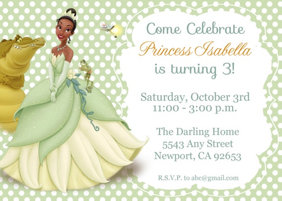 Princess Tiana Birthday Invitations 10