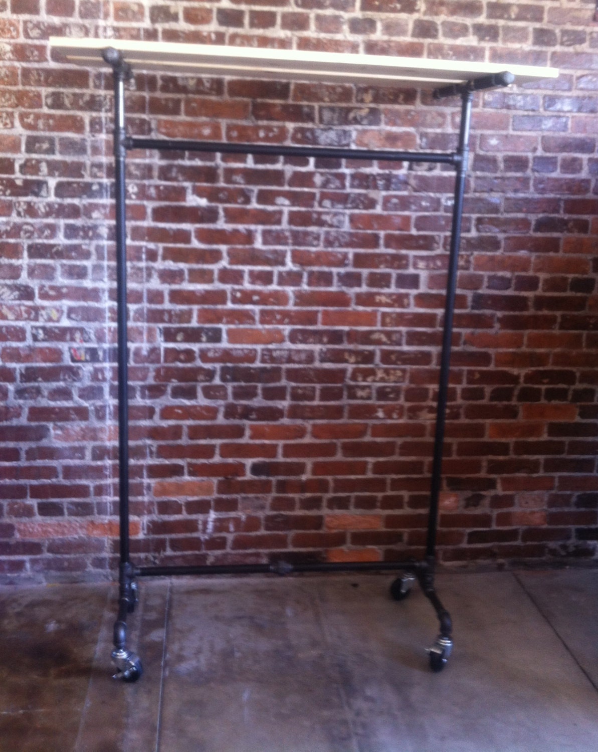 Industrial Pipe Clothing Rack with Top by WilliamRobertVintage
