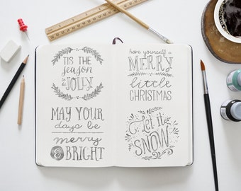 Watercolor Christmas Clipart Overlays - 32 Transparent High Resolution PNG files Plus EPS Vector File