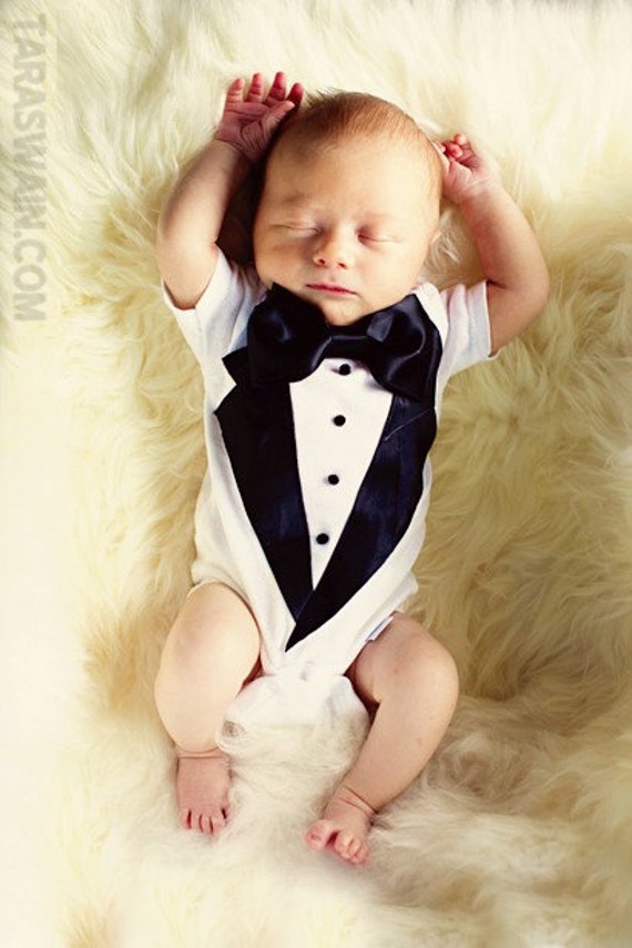 Baby tuxedo bodysuit Newborn Tuxedo Tuxedo Ringbearer Tux