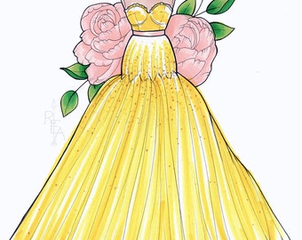 Items similar to Short wedding dress, Original Handmade Watercolor