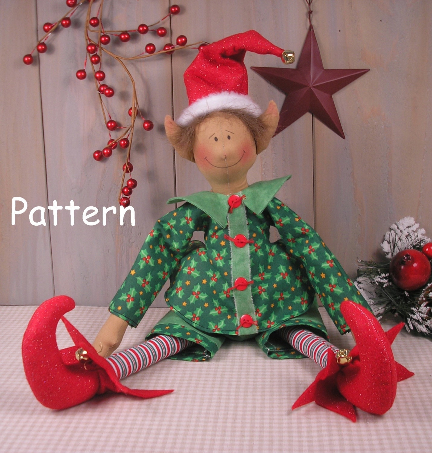 PDF EPattern 37 Christmas Elf Vintage Style Primitive