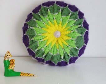 Knit decorative Pillow pattern/ tutorial PDF Geometric knitting - cushion PHOTO tutorial unique ...