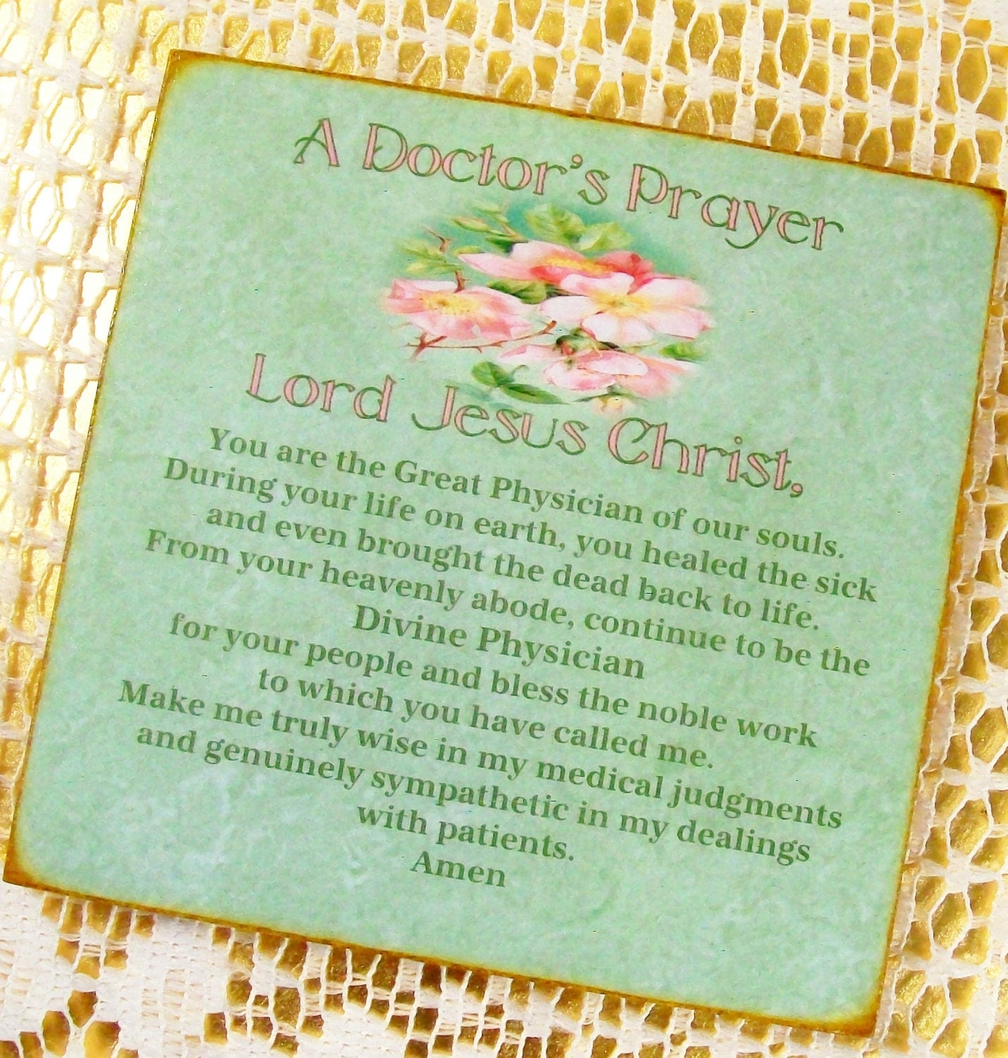 Doctors' Coasters Religious Art A Doctor's Prayer by PrayerNotes