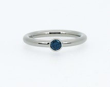 Blue diamond engagement rings etsy