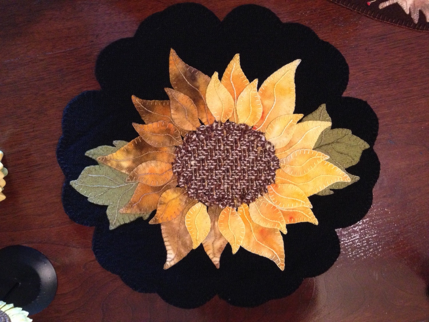 Beautiful Sunflower Pre Cut Wool Applique Kit