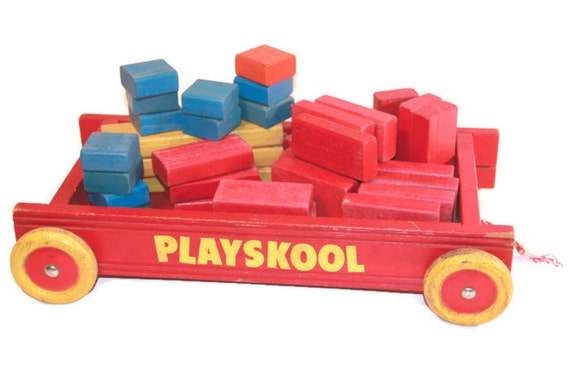 playskool wagon wooden blocks