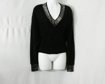 Pull Escada Mondi Laine Angora Imprimé Clés - Taille 34 Rouge - Occasion Très Bon État