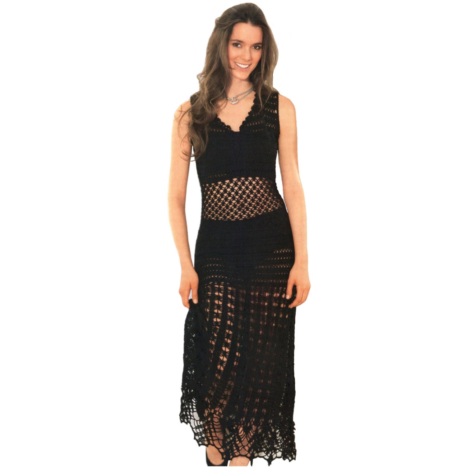 Crochet maxi dress PATTERN sexy crochet beach dress detailed