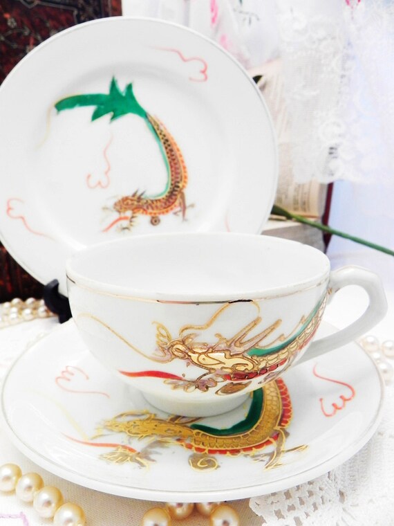 Items similar to Vintage Lucky Japan Bone China Tea Set Trio English