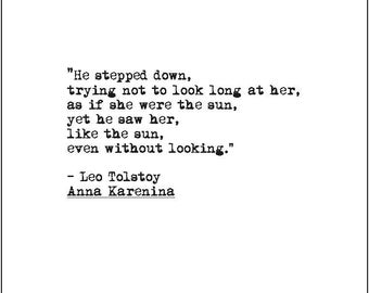 Anna Karenina love quote retro type writer literary print romance ...