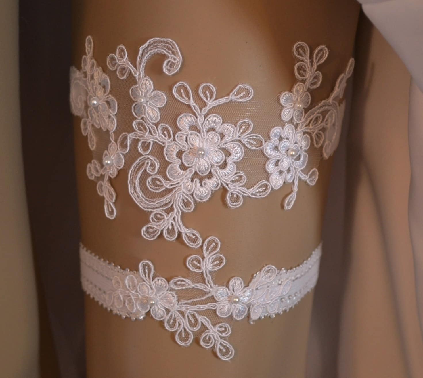 Wedding Garter Wedding Garter Set Unique Ivory Or White Lace