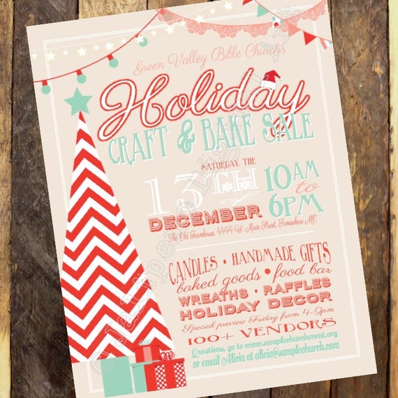 Holiday Craft Boutique Fair Show PRINTABLE Flyer Poster