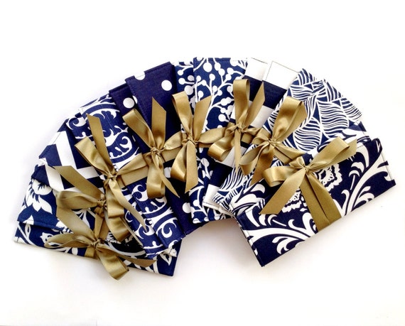 navy blue and gold clutch