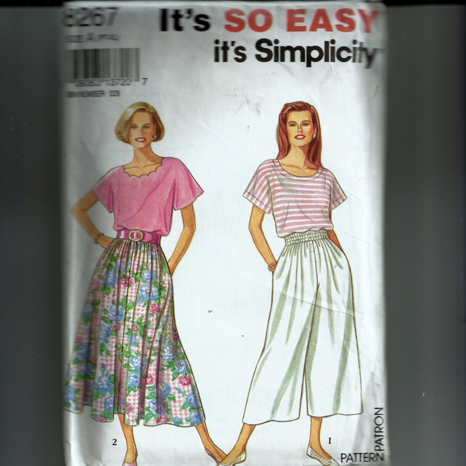 Simplicity Misses' Skirt Split Skirt and Top Pattern 8267