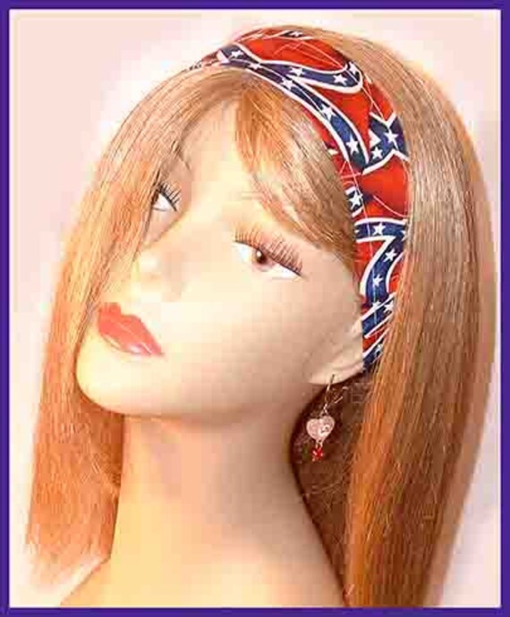 Confederate Flag Headband Rebel Flag Hair Band by Handmadecrafter