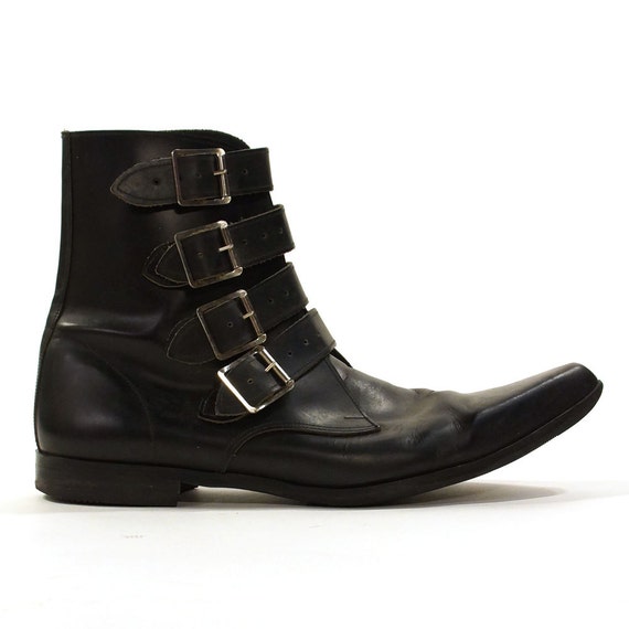 Buckle Up Ankle Boots / Goth / Cowboy / Chelsea Boots / Black