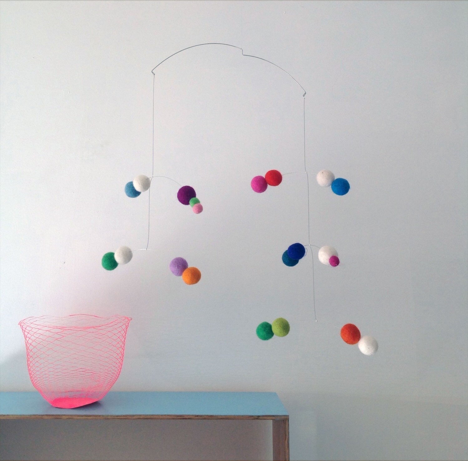 Ilfullxfullvja - Felt Ball Modern Mobile Handmade By Puka Puka In Rainbow ilfullxfullvja - felt ball modern mobile handmade by puka puka in rainbow