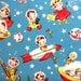 Michael Miller Retro Rascal Rocket Multi cotton fabric 1/2 yard