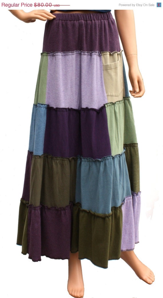 Spring Sale Custom Made Upcycled Skirt Hippie Patchwork Tshirt Skirt ...