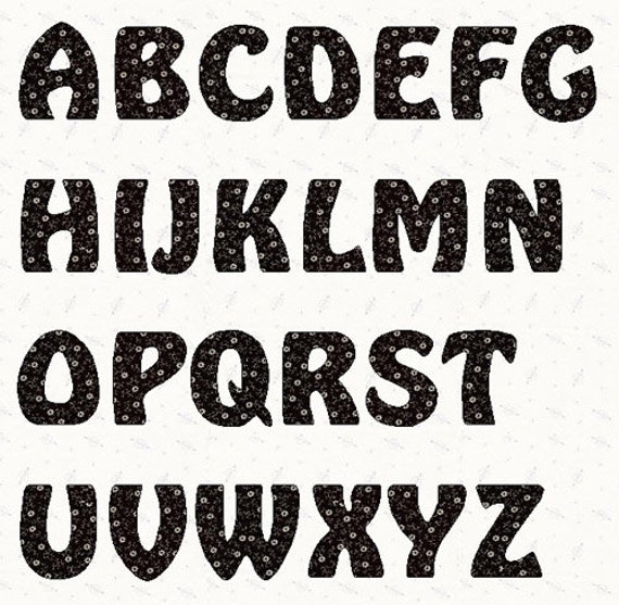 Printable Alphabet Hobbit Font template pattern in pdf by lintin