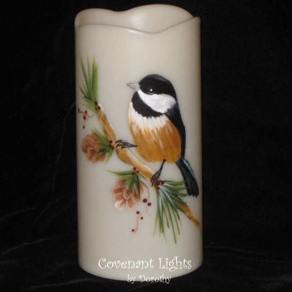 Flameless LED MEMORIAL Personalized Chickadee by CovenantLights