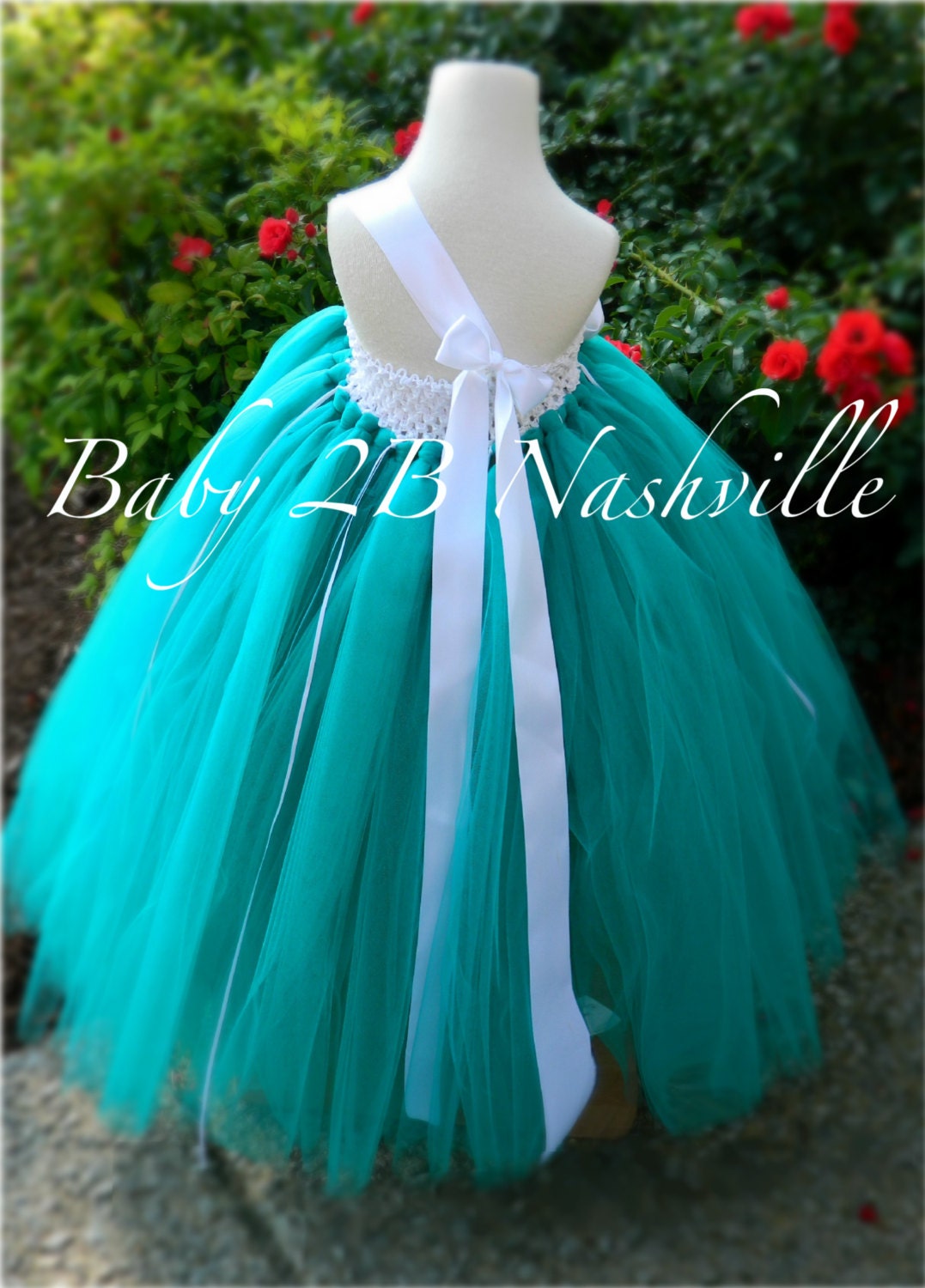 Teal Flower Girl Dress Wedding Flower Girl Dress in Teal and