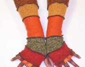 FingerlessGloves, Arm Warmers, Fall Colors, Orange Pattern, Rust, Olive Tweed, Orange, Melon, Sable Brown FingerlessGloves, Arm Warmers, Fall Colors, Orange Pattern, Rust, Olive Tweed, Orange, Melon, Sable Brown