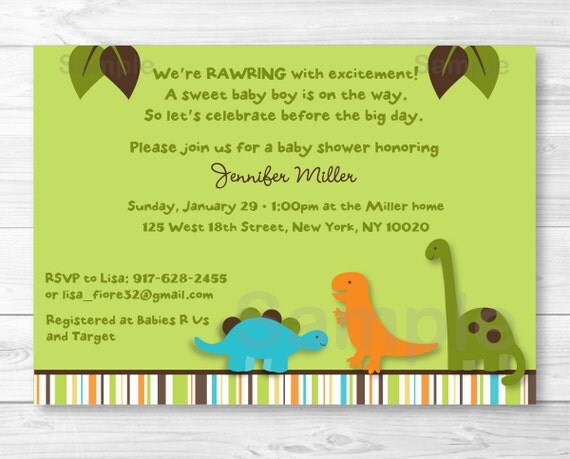 baby shower costco invitations / Baby Baby Shower Baby Boy Shower / Baby Dinosaur / Invite Shower