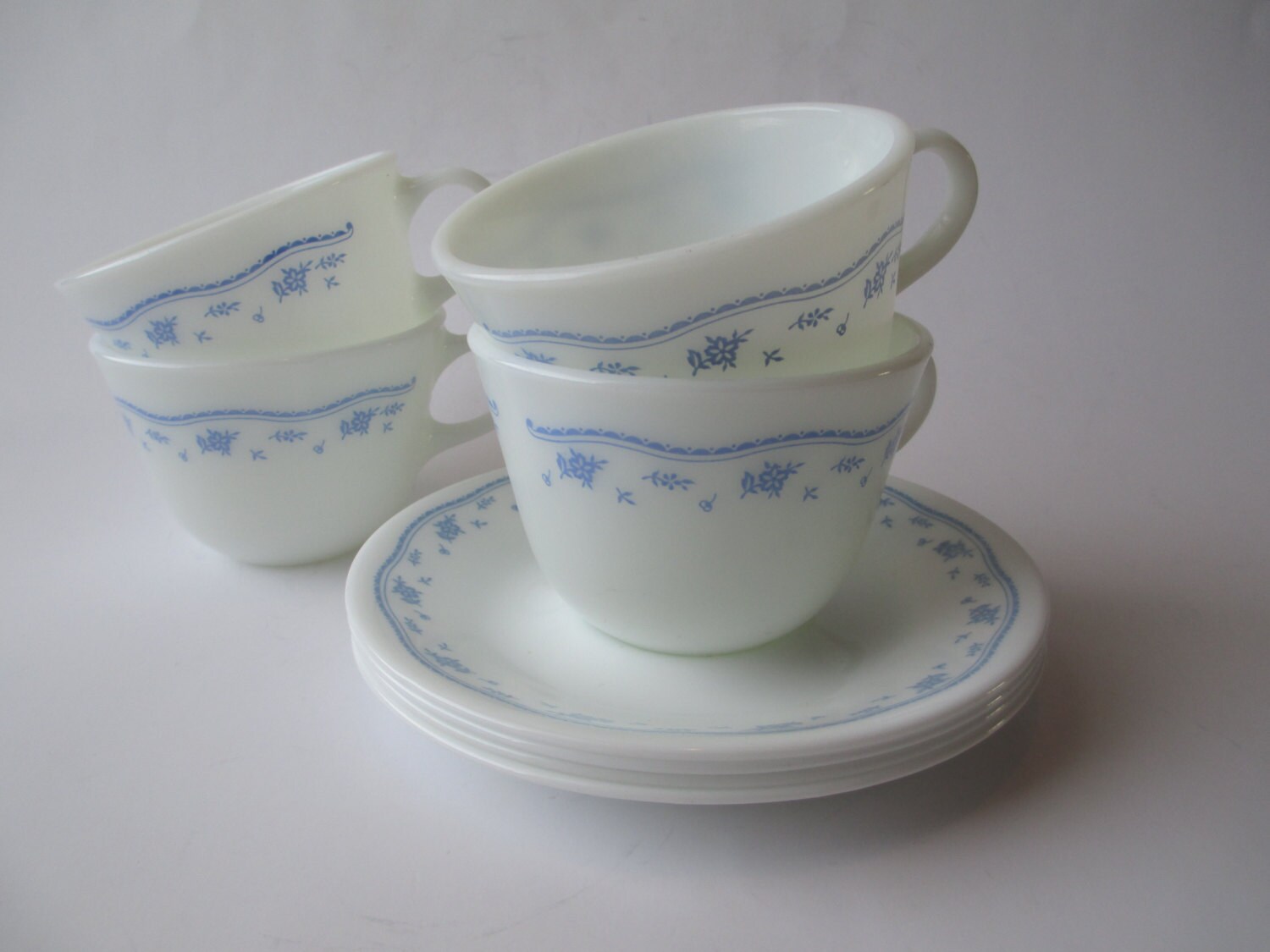 Reserved Item Vintage Pyrex Corelle Morning Blue by jenscloset