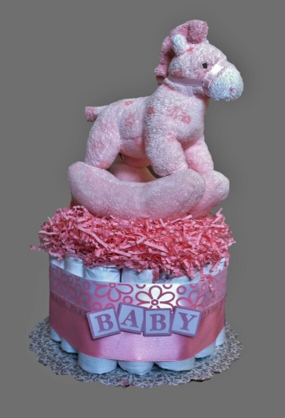 ROCKING HORSE Diaper Cake Girl Diaper Cake HORSE Diaper Cake