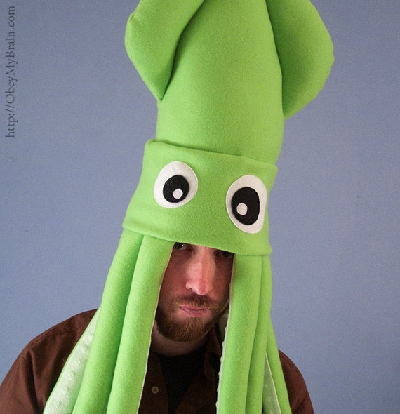 green squid plush