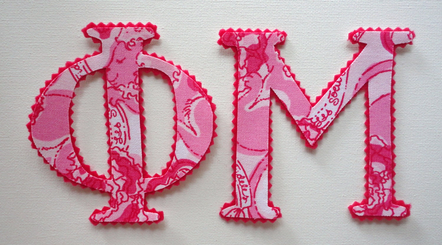 2 Pairs of Lilly Pulitzer Phi Mu Iron On Letters by