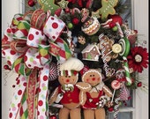 ChrIstmas In JULY" Sale, Christmas wreath, Gingerbread wreath~Only a FEW LEFT~Free Shipping in United States, Il_170x135