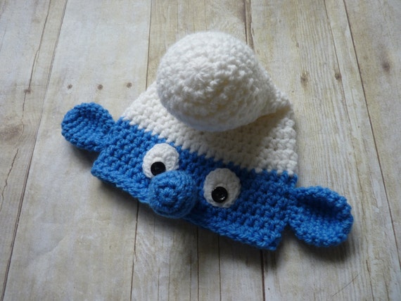 Custom Crochet Smurf Baby Hat