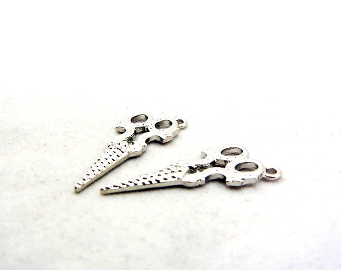 Pair of Small Silver-tone Crane Scissor Charms