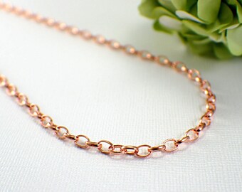 3.8mm wide copper necklace chain 13 14 15 16 18 20 22 24 26 28 30 32 34 36 inch " oval cable chain finished pure raw copper chain necklace