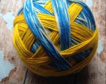 Sunny skies self striping sock yarn dyed to order just for you