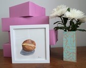 Lemon Filled Brioche Donut Original Watercolor Painting