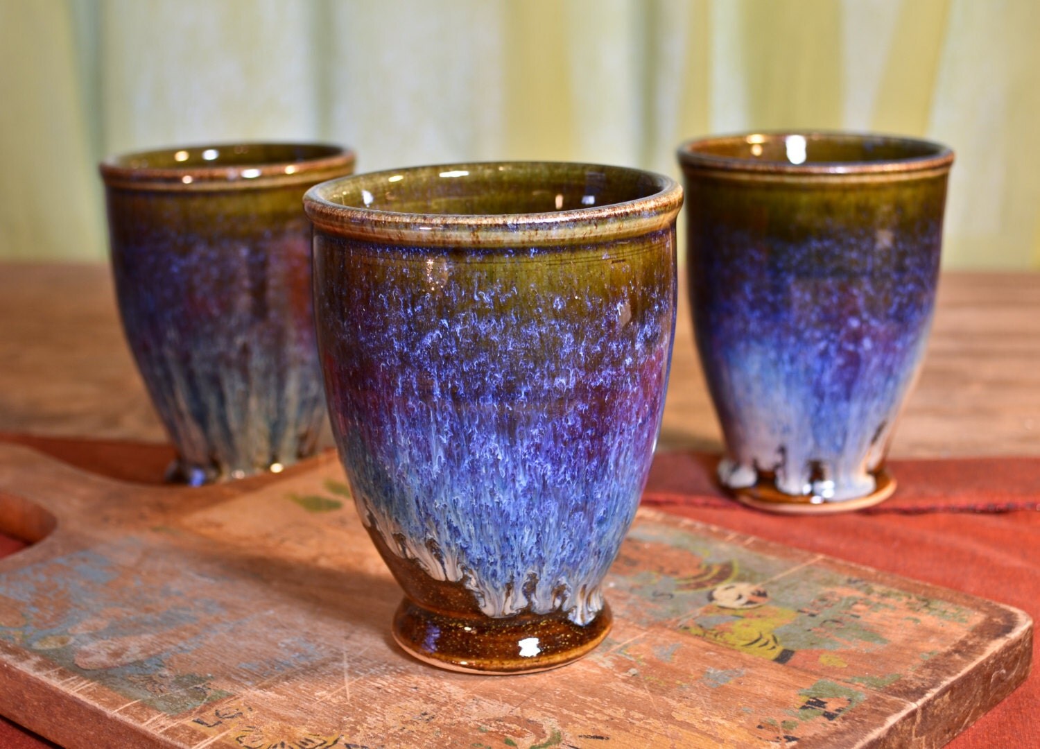 Ceramic cup handmade tumbler juice glass tableware hand