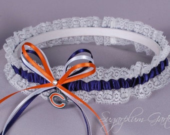 Chicago Bears Lace Wedding Garter - Ready to Ship