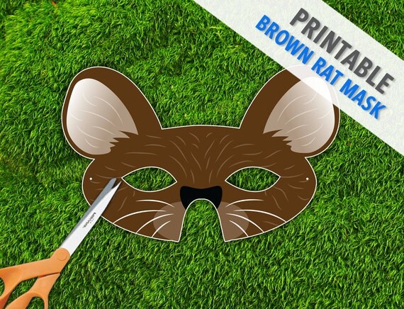 Brown Rat Party Mask Halloween Mask Printable PDF Chinese