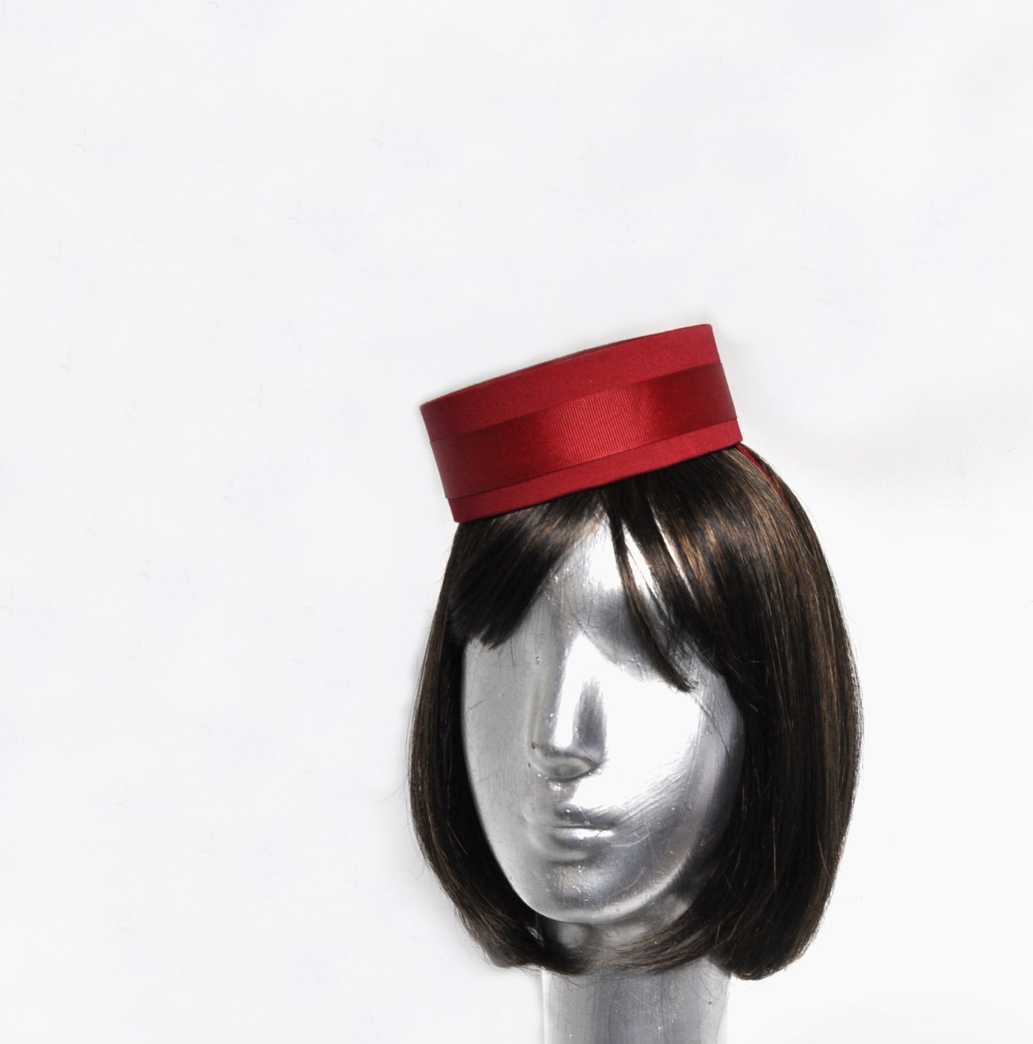 Pillbox Hat in Red Classic Cigarette Girl or Usher or