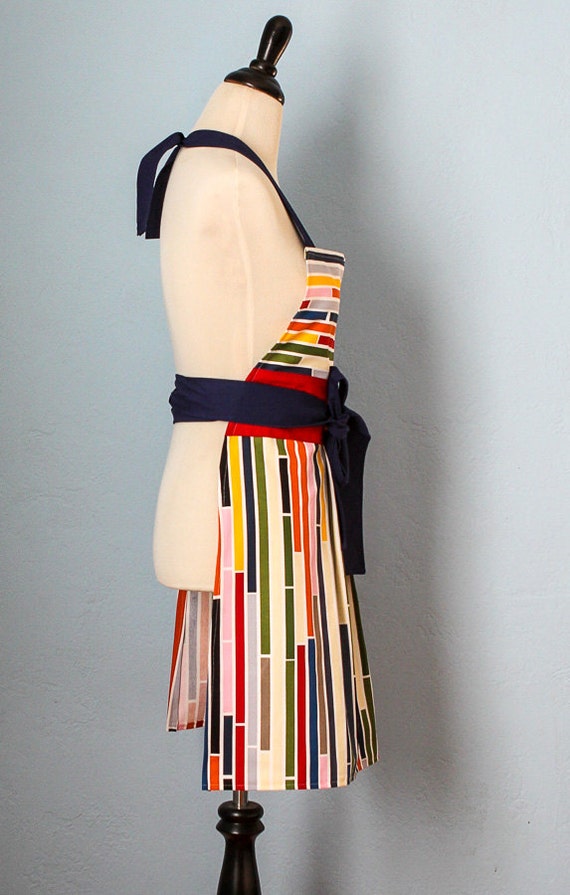 Modern Rainbow Apron for Women with IKEA Fabric