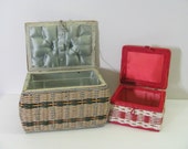 instant collection of 2 Vintage Wicker Sewing Baskets // home display