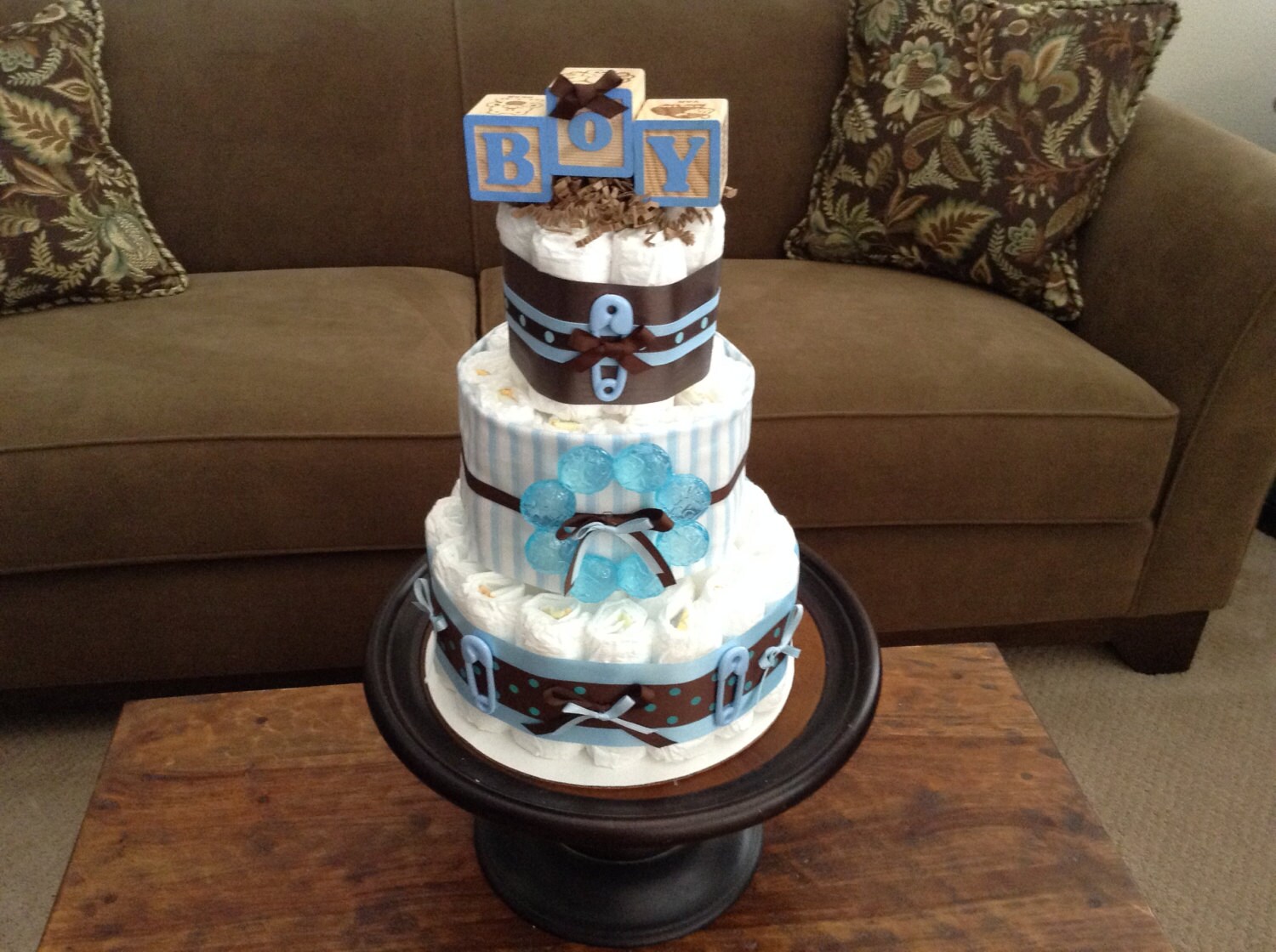 its a boy diaper cake baby shower by bearbottomdiapercakes on Etsy