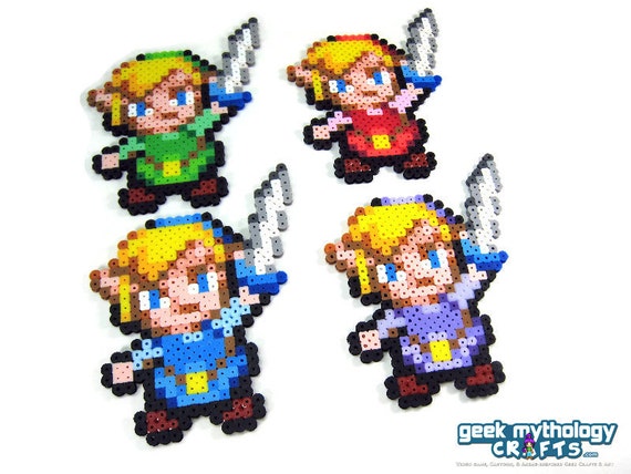 Items similar to Zelda 4 Swords Adventure Link - Perler Bead Sprite Set ...